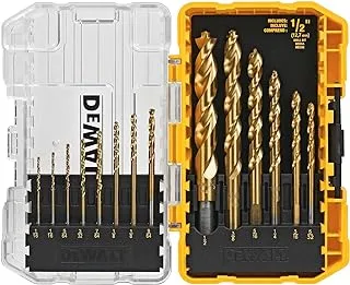 DEWALT Drill Bit Set, Titanium Nitride Coated, 14-Piece (DW1354), Yellow