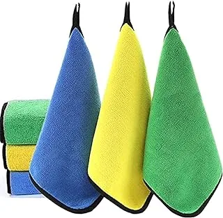 Showay Microfiber Cleaning Cloths 3 Pieces Mix Color, Multi Color, 1111