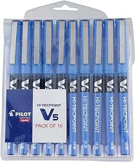 Pilot V5 Roller Ball Pen Pack of 10 (Blue Ink)