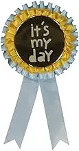 Hema Its My Day Rosette, 21 cm x 11 cm Size, Blue/Gold