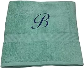 Byft Embroidered For You 70X140 Cm Bath Towel (Green, Letter B)