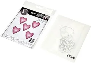 Sizzix Thinlits Die Set 25PK Stacked Tiles Hearts by Tim Holtz ، 665858 ، متعدد الألوان