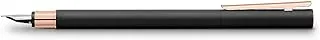 Faber-Castell Neo Slim metal fountain pen, B, black with rosegold