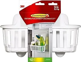 Command Under Sink Cabinet Caddy, Holds up to 7.5 lbs, 1-Caddy, 4-Strips, Organize Damage-Free