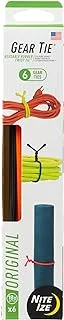 Nite Ize GTPP18-A1-R8 Gear Reusable Rubber Twist Tie ProPack (6 عبوات ، 18 6 عبوات ، قد تختلف الألوان ، 6 قطع