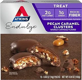 Atkins Endulge Treat, Pecan CaRAMel Custer, Keto Friendly, 10 Pieces, 0.49 Oz, (14g Each)