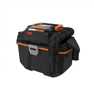 WORX Nitro WX031L.9 20V 2.1 Gal مكنسة لاسلكية رطبة / جافة (أداة فقط) ، أسود ، برتقالي