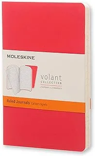 Moleskine volant ruled pocket journal 2-piece set, red