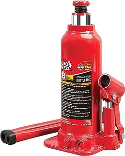 BIG RED T90803B Torin Hydraulic Welded Bottle Jack, 8 Ton (16,000 Lb) Capacity, Red