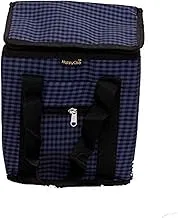 Kuber Industries Checkered Canvas Lunch Bag, Blue