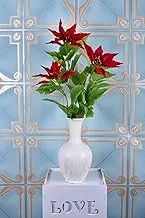 YATAI Artificial Poinsettia Flowers Wholesale Floral Wedding Fake Flowers Artificial Plants for Bridal Bouquets Hotel Restaurants Birthdays Flower Arts Crafts Project Decorations (Red)