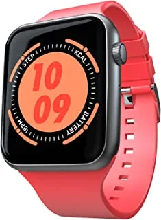 Fire-Boltt Ring Bluetooth Calling Smartwatch With Spo2 & 1.7” Metal Body With Blood Oxygen Monitoring, Continuous Heart Rate, Full Touch & Multiple Watch Faces (Red), M (Bsw005)