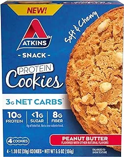 Atkins Protein Cookie Peanut Butter, 4 Count