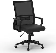 with Simplistic Executive Desk Chairs with Armrest for PC Laptop Computer Workstation Home (Ergonomic Black)