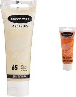 Super Deal Acrylic Color Paint Tube 75ml Ivory (Buff Titanium) & Acrylic Color Paint Tube 75ml Dark Cadmium Yellow Hue