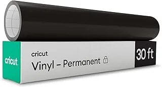 Cricut Premium Permanent Vinyl Roll (12 In X 30 Ft), Weather-Resistant, Dishwasher-Safe & Fade-Proof, Compatible With Cricut Cutting Machines, Create Signs, Labels, & Personalize Diy Project, Black