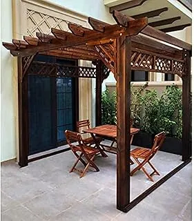 Outdoor Indoor Garden Decoration Natural Wooden Gazebo Brown - Gazebo