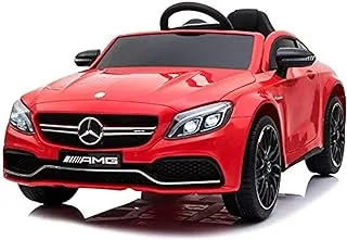 DORSA 12V Mercedes Benz C63 Ride On Car For Kids, Red, 1588Q, 1588Q-RED, L