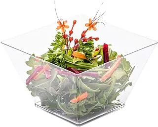 16-Oz Large Kova Salad Bowl - Elegant Square Clear Bowls: Perfect For Serving Salads, Appetizers, And Snack - Disposable And Eco-Friendly - 100-Ct