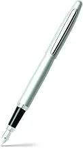 Sheaffer Vfm Strobe قلم حبر فضي مع زخرفة كروم وبنك رفيع