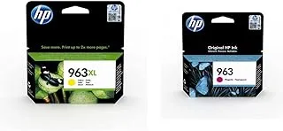 خرطوشة حبر أصلية صفراء عالية الإنتاجية HP 963XL [3JA29AE] وخرطوشة حبر أرجوانية أصلية 963 [3JA24AE] | يعمل مع طابعات HP OfficeJet Pro 9010 و 9013 و 9020 و 9023