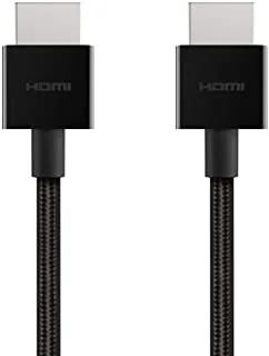 Belkin Ultra Hd High Speed Hdmi 2.1 Braided Cable - 6.6Ft/2M 4K, Supports 4K/120Hz And 8K/60Hz, Dolby Vision/Hdr 10 Compatible, 48GBps