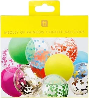 Talking Tables Rainbow Brights Confetti Balloons 12-Pieces Set