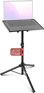 Pyle Universal Laptop Projector Tripod Stand - Computer, Book, DJ Equipment Holder Mount Height Adjustable Up to 35 Inches w/ 14'' x 11'' Plate Size - Perfect for Stage or Studio Use - PylePro PLPTS2