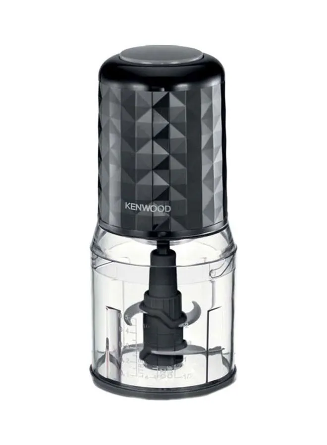 KENWOOD Electric Food Chopper With 500Ml Bowl, Dual Speed, Stainless Steel Quad Blade, Rubber Lid, Ice Crush Function 0.8 L 400 W CHP40.000BK Black