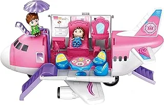 PJ Power Joy Playhome Airplane Playset With 2 Dolls, Multicolor, CRK828