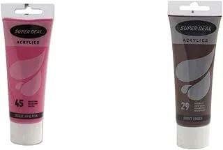 Super Deal Acrylic Color Paint Tube 75Ml Opaque Vivid Pink & Acrylic Color Paint Tube 75Ml Burnt Umber, Sd 4212-29