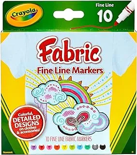 Crayola - 10 Ct. Fine Line Fabric Markers