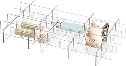 Idesign - 42910 Clarity Bpa-Free Plastic Customizable In-Drawer Storage Organizer Dividers, 16