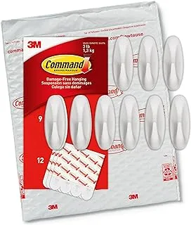 Command Medium Designer Hooks, 9 Hooks, 12 Strips, Organize and decorate your dorm