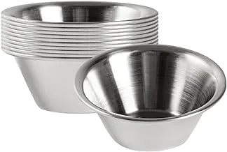 Stainless Steel Condiment Cup, Ramekin, Sauce Cup - Round 2 Oz 10Ct Box Restaurantware