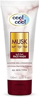 Cool & Cool Musk Face Wash for All Skin Types | Almond Oil & Chamomile, Reduces Blemishes & Gently Cleanses Skin, 150ml