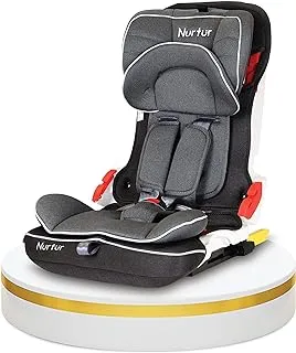 Nurtur Maverick Baby/Kids Compact Foldable Car Seat - ISOFIX - 10-level Adjustable Headrest - 9 months to 12 years (Group 1/2/3), Upto 36kg- Dark Grey