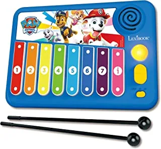 Lexibook Paw Patrol Xylofun Electronic and educational Xylophone for children, musical toy game, 8 keys, light guiding, 2 mallets included, blue, K340PA