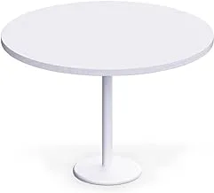 Mahmayi Round Pantry Table - Simple Modern Coffee Table for Home Office, Bistro, Balcony, Lawn, and Breakfast Nook - Stylish & Functional Furniture Piece for Versatile Use(120 cm Dia, White)