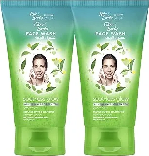 Glow & Lovely Formerly Fair & Lovely Face Wash With Japanese Green Tea Spotless Glow To Reduce Spots And Blemishes, 150ml (Pack Of 2)