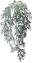 YATAI Pack Of 4 Artificial Bamboo Plant Leaf Hanging Flowers Spray Artificial Wall Hanging Plants - Fake Flowers Plastic Plant for Home Indoor Outdoor Wall Decoration Items Wedding Décor (Grey Green)