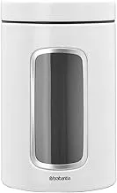 Brabantia 306082 Window Canister, White, 1.4L, Fresh White