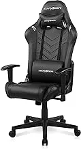 Dxracer Prince Series Gaming Chair, Premium Pvc Leather Racing Style Office Computer Seat Recliner With Ergonomic Headrest And Lumbar Support, Standard, Black (New)