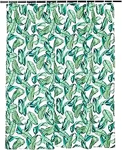 Amazon Basics Microfiber Tropical Palm Printed Pattern Bathroom Shower Curtain - Tropical Palm, 72 Inch