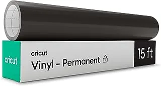 Cricut Premium Permanent Vinyl Roll (12 In X 15 Ft), Weather-Resistant, Dishwasher-Safe & Fade-Proof, Compatible With Cutting Machines, Create Signs, Labels, Personalize Diy Project, Black