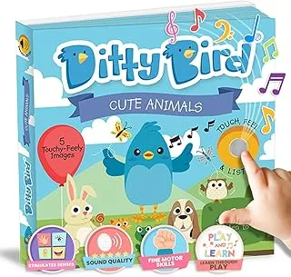 Interactive Cute Animals Sound Book. Listen, Touch and Feel Baby Books for Girl and Boy. Educational Toy for Babies, 1 Year Old and Toddler.