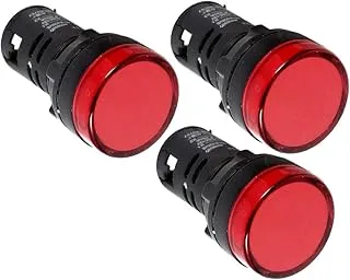 Royal Apex LED Pilot Panel Indicator Lamp | LED Voltage Indication Panel Light Warning Light (Pack of 3, Red)