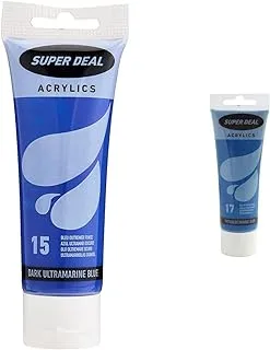 Super Deal Acrylic Color Paint Tube 75ml Dark Ultramarine Blue & Acrylic Color Paint Tube 75ml Cadmium Phthalocyanine Blue