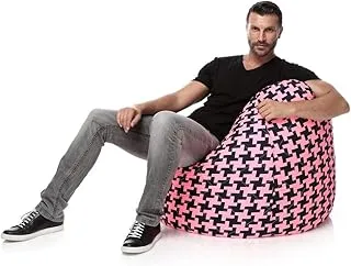 Ibed Home Printed Quilted Twill Bean Bag, Pink - 80 X 50 cm