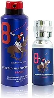 Beverly Hills Polo Club Sport No.8, Gift Set for Men EAU DE TOILETTE 100ml + Sport Deodorant 175ml